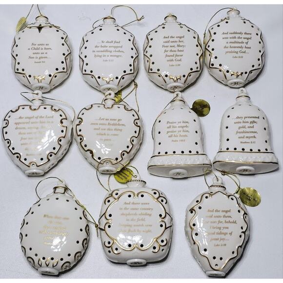 DANBURY MINT Nativity Illuminated Ornament Light Covers w/Christmas Bible Verses - Picture 2 of 13